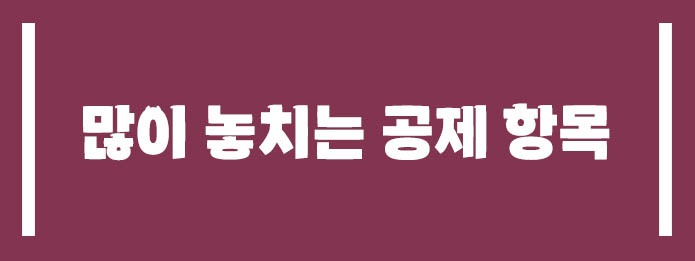 많이 놓치는 공제 항목